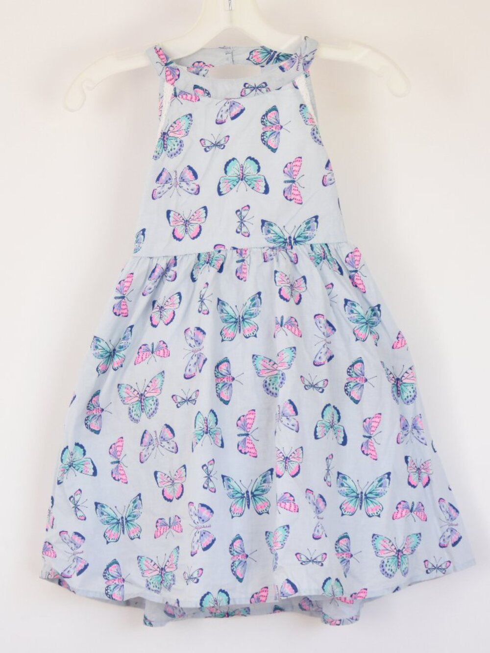 Sonoma Goods For Life Girls Size 7 Light Blue Butterfly Halter Sundress Summer